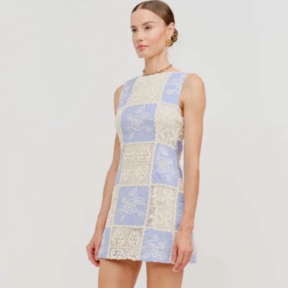 NWT Sofie the Label Patchwork Mini Dress with‎ Lace Tailored Fit